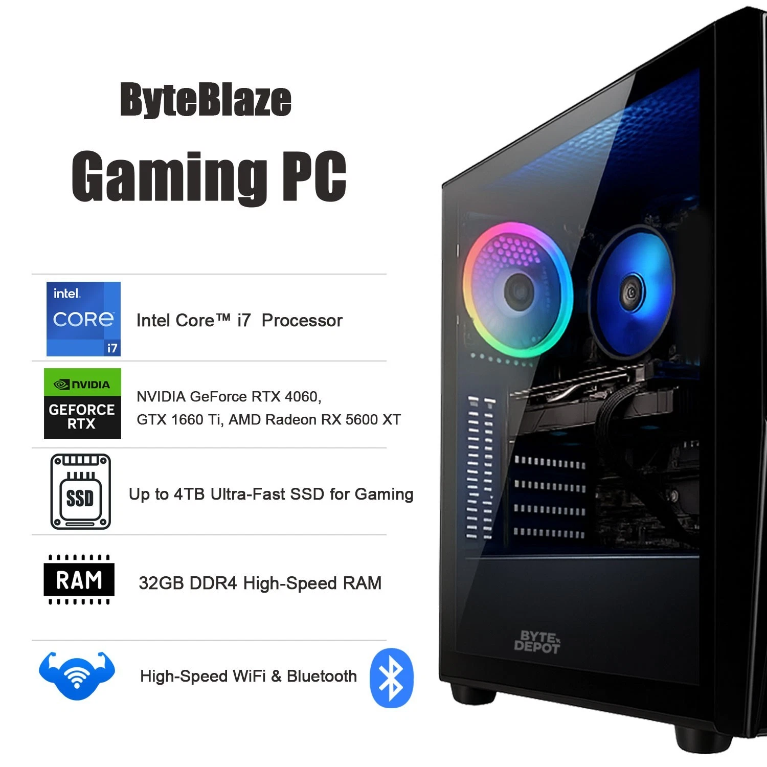 Gaming PC Desktop Computer i7, 32GB RAM Up to 4TB SSD NVIDIA GeForce RTX 5060 - Image 2